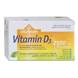 Forma saudável vitamina D3 2.500 I.e. Tampas Vega (100 peças)