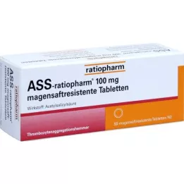 ASS-comprimidos de suco gástrico ratiopharm 100 mg, 50 unidades