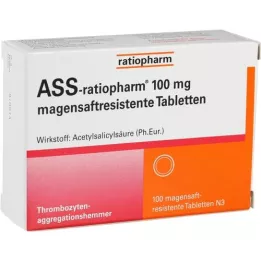 ASS-comprimidos de suco gástrico ratiopharm 100 mg, 100 unidades