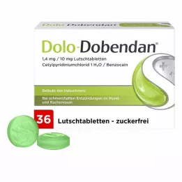 DOLO-DOBENDAN Pastilhas de 1,4 mg/10 mg, 36 unidades