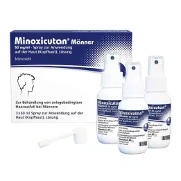 MINOXICUTAN Homens 50 mg/ml Spray, 3X60 ml