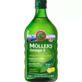 MÖLLERÓleo S Ômega-3 com sabor de limão, 250 ml