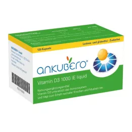 ANKUBERO Cápsulas líquidas de vitamina D3 1000 UI, 120 peças