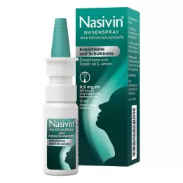 NASIVIN Spray nasal sem consumíveis para adultos e crianças em idade escolar, 10 ml