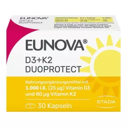 EUNOVA DuoProtect D3+K2 1000 UI/80 μg cápsulas, 30 unidades