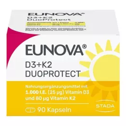 EUNOVA DuoProtect D3+K2 1000 UI/80 μg cápsulas, 90 unidades