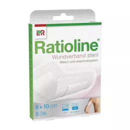 RATIOLINE Curativo para feridas 10x8 cm estéril, 5 peças