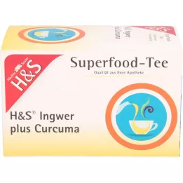 H&amp;S Saco de filtro de gengibre e cúrcuma, 20X1,25 g