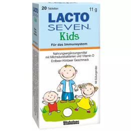 LACTO SEVEN Tabletes sabor morango e framboesa para crianças, 20 unidades