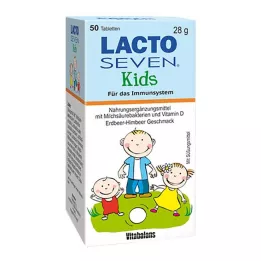 LACTO SEVEN Tabletes sabor morango e framboesa para crianças, 50 unidades
