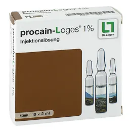Ampolas de solução injetável de Procaine-Loges 1%, 10X2 ml