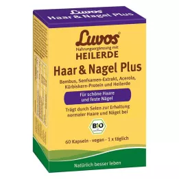 LUVOS Argila de cura orgânica para cabelos &amp; Cápsulas Nail Plus, 60 unidades