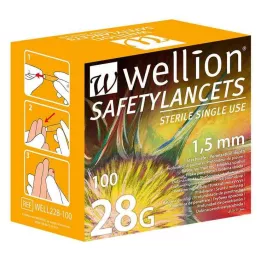 WELLION Lancetas descartáveis de segurança Safetylancets 28 G, 100 unidades