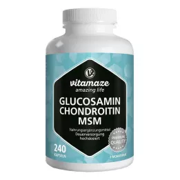 GLUCOSAMIN CHONDROITIN MSM Cápsulas de vitamina C, 240 unidades