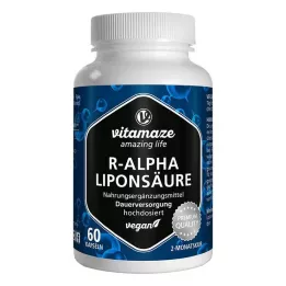 R-ALPHA-LIPONSÄURE Cápsulas veganas de alta dosagem de 200 mg, 60 unidades
