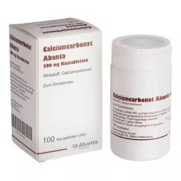 CALCIUMCARBONAT ABANTA Comprimidos mastigáveis de 500 mg, 100 unidades
