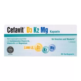CEFAVIT D3 K2 Mg 2.000 UI cápsulas duras, 60 unidades
