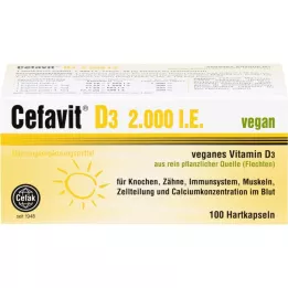CEFAVIT Cápsulas veganas D3 2.000 UI, 100 unidades