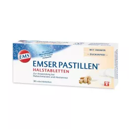EMSER Pastilhas para garganta com gengibre sem açúcar, 30 unidades