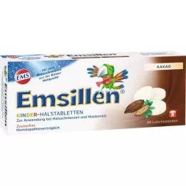 EMSILLEN Pastilhas para garganta infantil cacau, 20 unidades