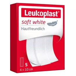 LEUKOPLAST gesso branco macio 4x10 cm, 5 peças