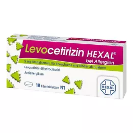 LEVOCETIRIZIN HEXAL para alergias comprimidos revestidos por película de 5 mg, 18 unidades