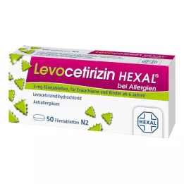 LEVOCETIRIZIN HEXAL para alergias comprimidos revestidos por película de 5 mg, 50 unidades