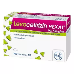 LEVOCETIRIZIN HEXAL para alergias comprimidos revestidos por película de 5 mg, 100 unidades