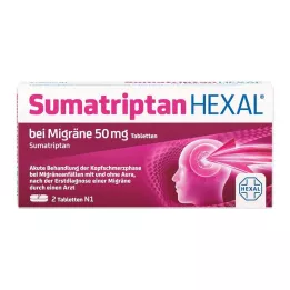 SUMATRIPTAN HEXAL para enxaqueca comprimidos de 50 mg, 2 unidades