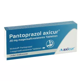 PANTOPRAZOL axicur 20 mg comprimidos gastrorresistentes, 7 unidades