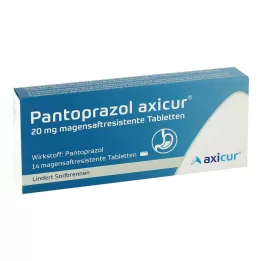 PANTOPRAZOL axicur 20 mg comprimidos gastrorresistentes, 14 unidades