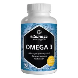OMEGA-3 1000 mg EPA 400/DHA 300 cápsulas de alta dosagem, 90 unidades