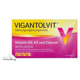 VIGANTOLVIT Vitamina D3 K2 Comprimidos revestidos de cálcio, 30 unidades
