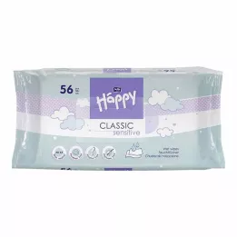 BELLA Lenços umedecidos Happy Baby sensíveis com mecanismo de clique, 56 un