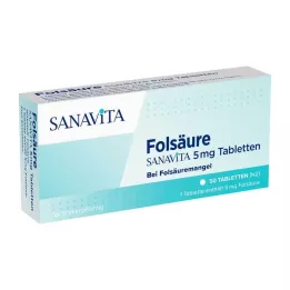 FOLSÄURE SANAVITA Comprimidos de 5 mg, 50 unidades