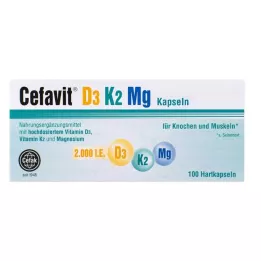 CEFAVIT D3 K2 Mg 2.000 UI cápsulas duras, 100 unidades