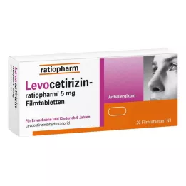 LEVOCETIRIZIN-ratiopharm 5 mg comprimidos revestidos por película, 20 unidades