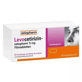 LEVOCETIRIZIN-ratiopharm 5 mg comprimidos revestidos por película, 50 unidades