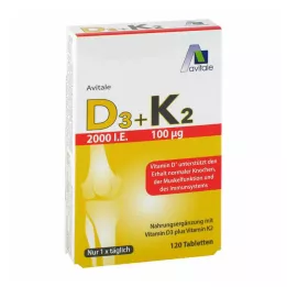 Vitamina D3+K2 2000 UI, 120 unidades