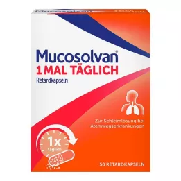 MUCOSOLVAN Cápsulas de liberação prolongada 1 vez ao dia, 50 unidades