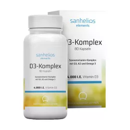 SANHELIOS Vitamina D3 Complexo de Vitamina Solar com K2, 80 unidades