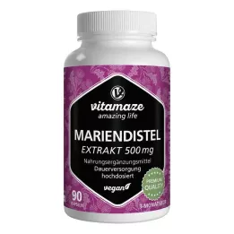 MARIENDISTEL Cápsulas veganas de alta dosagem de extrato de 500 mg, 90 unidades