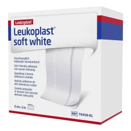 Leukoplast gesso macio branco rolo de 6 cm x 5 m, 1 peça