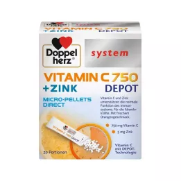 DOPPELHERZ Vitamina C 750 Depot system Pellets, 20 unidades