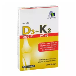 Vitamina D3+K2 2000 UI, 60 unidades