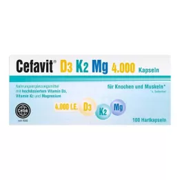 CEFAVIT D3 K2 Mg 4.000 UI cápsulas duras, 100 unidades