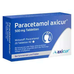 PARACETAMOL comprimidos de axicur 500 mg, 20 unidades