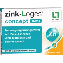 ZINK-LOGES conceito cápsulas de suco gástrico de 15 mg, 30 unidades