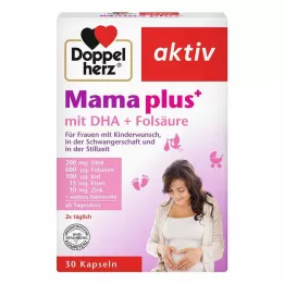 DOPPELHERZ Mama plus com DHA+ Cápsulas de ácido fólico, 30 unidades