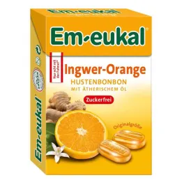 EM Doces Eukal, gengibre, laranja, caixa sem açúcar, 50 g